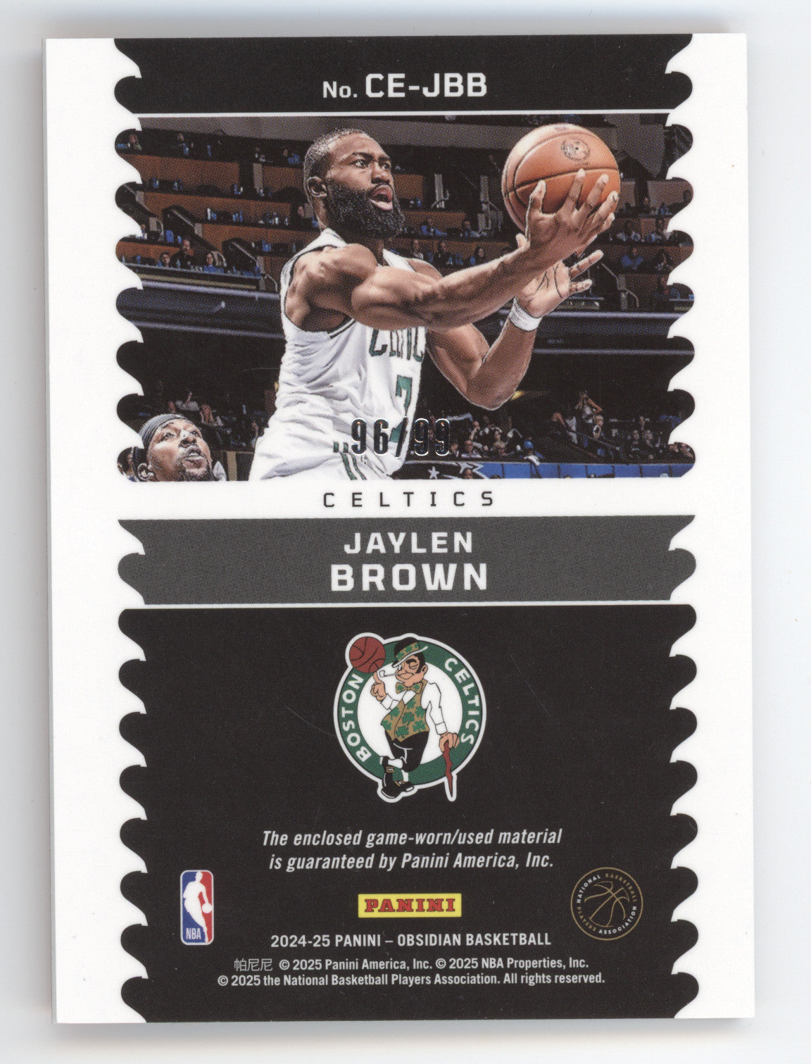 2025 Panini Obsidian Cutting Edge Jaylen Brown #CE-JBB Orange 96/99