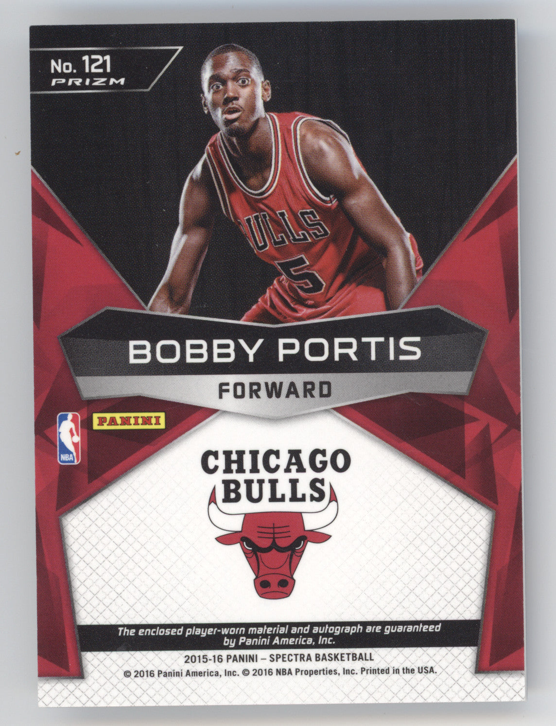 2015 Panini Spectra Bobby Portis #121 Patch Autograph RC Memorabilia