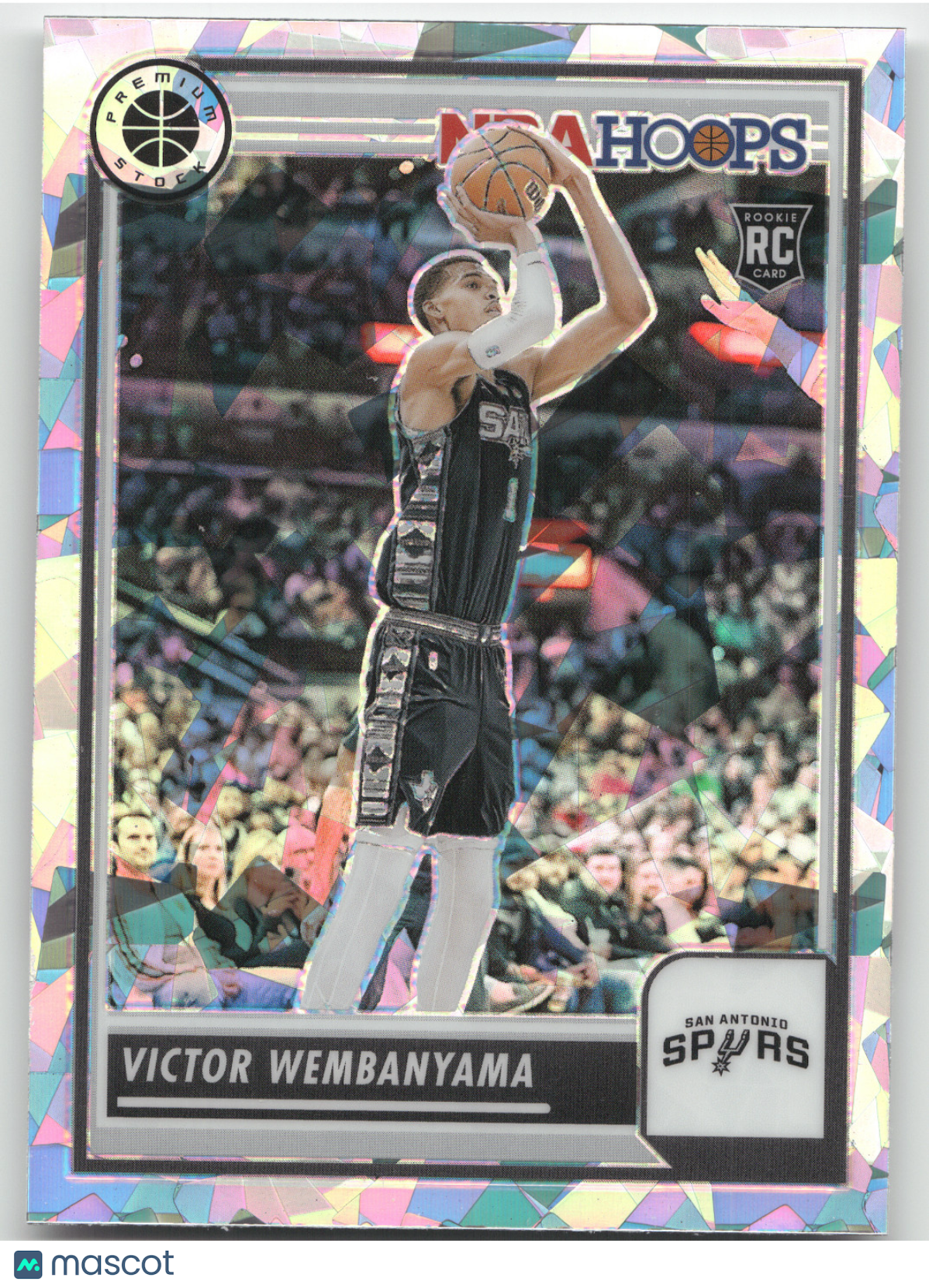 2023 Panini NBA Hoops Premium Stock Victor Wembanyama #108 Ice Prizm RC