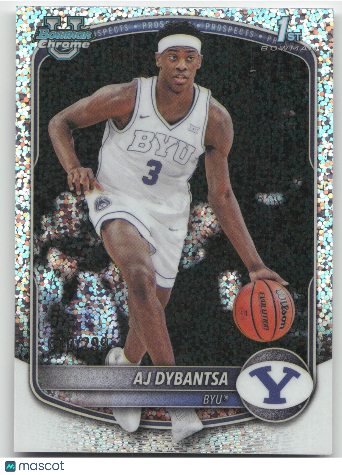 2025 Bowman Chrome University AJ Dybantsa #BCP-1 Speckle Refractor 010/299
