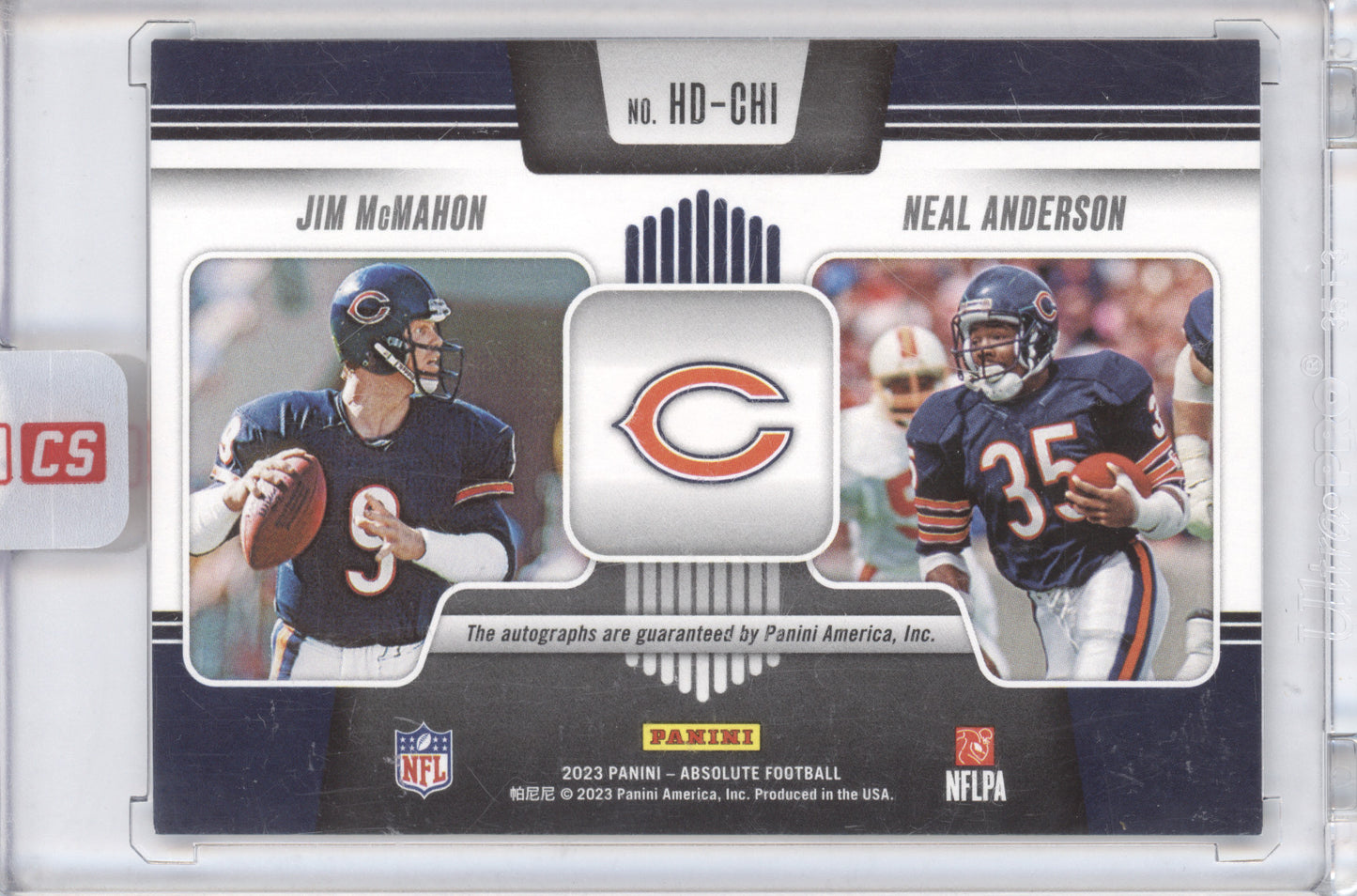 2023 Panini Absolute Football Historical Duals Neal Anderson Jim McMahon 10/25
