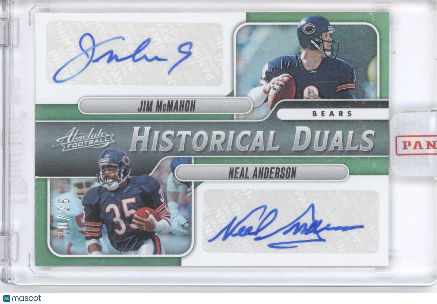 2023 Panini Absolute Football Historical Duals Neal Anderson Jim McMahon 10/25