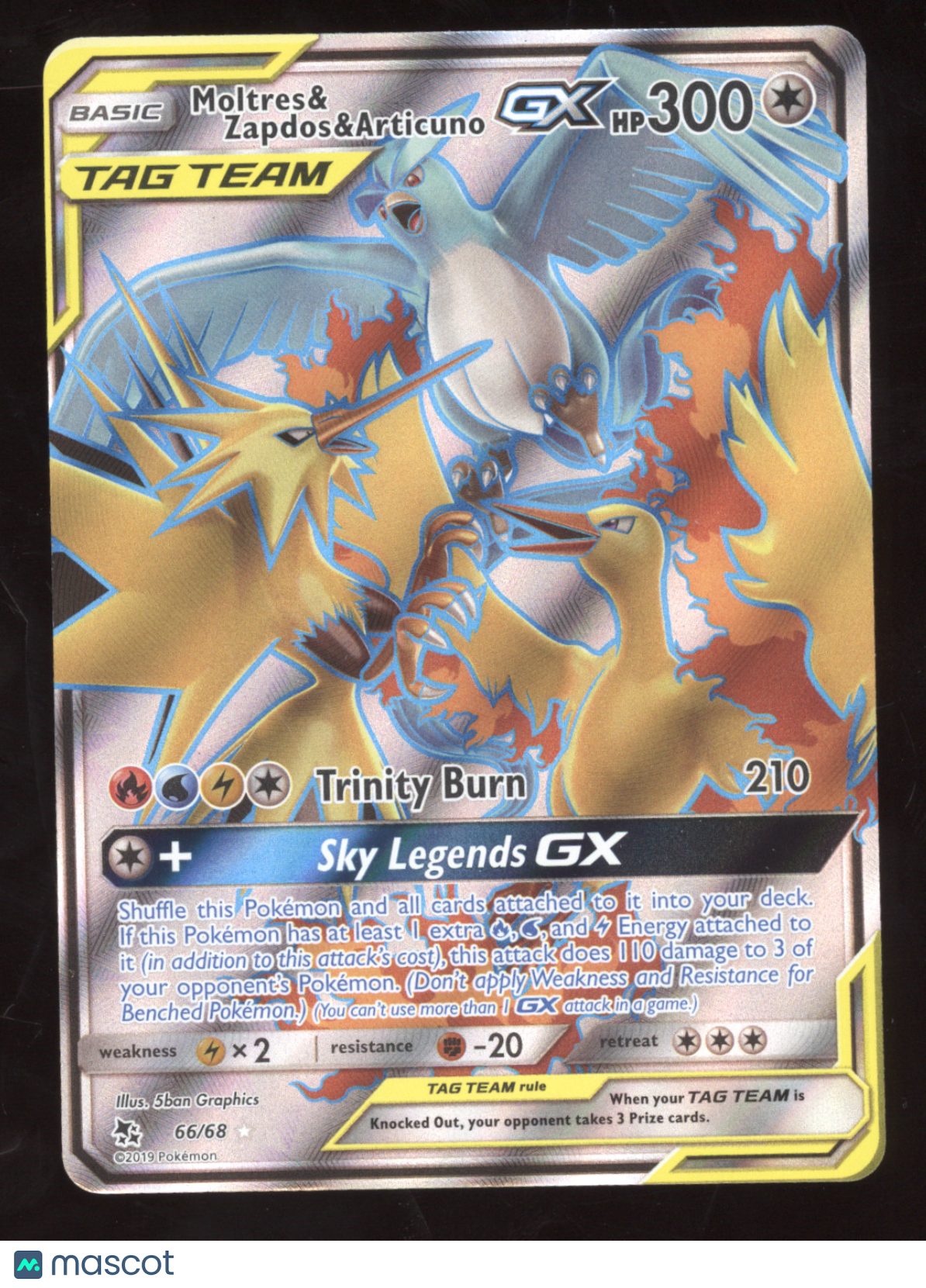 2019 Hidden Fates Moltres & Zapdos & Articuno GX Rare Ultra #66/68