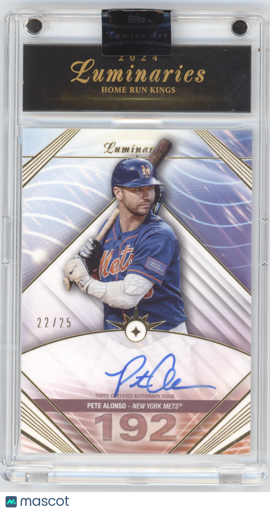 2024 Topps Luminaries Home Run Kings Autograph Pete Alonso #HRK-PA 22/25