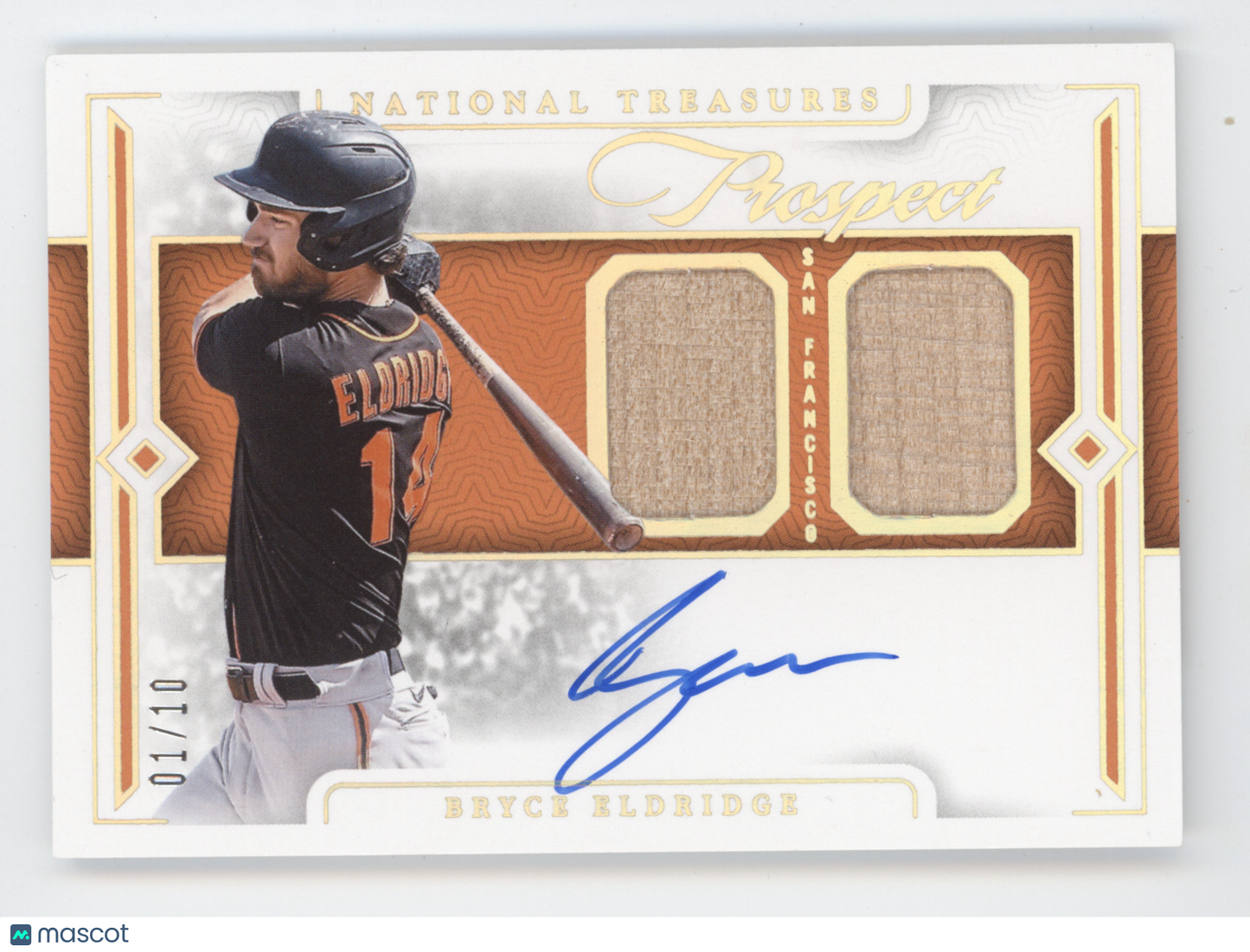 2024 Panini National Treasures Bryce Eldridge #BE Dual Patch 01/10 Memorabilia