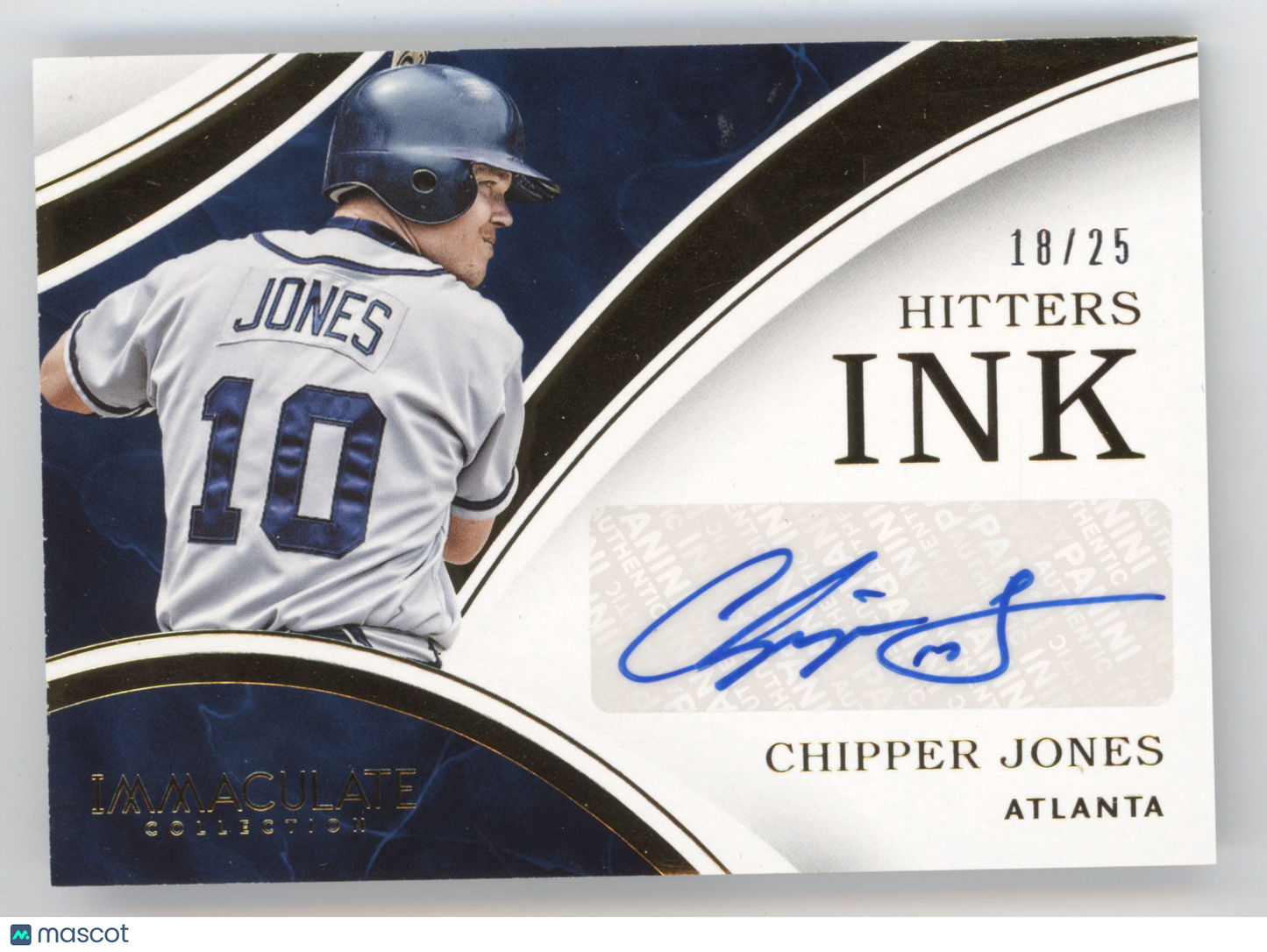 2016 Panini Immaculate Collection Hitters Ink Chipper Jones #HI-CJ 18/25