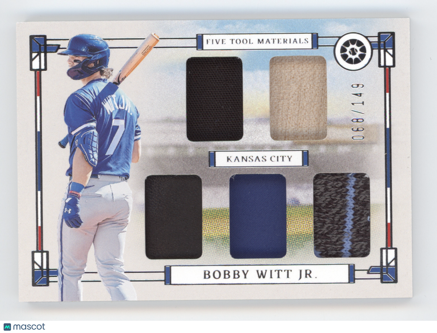 2024 Panini Boys of Summer Five Tool Materials Bobby Witt Jr. #FT-BWJ 068/149