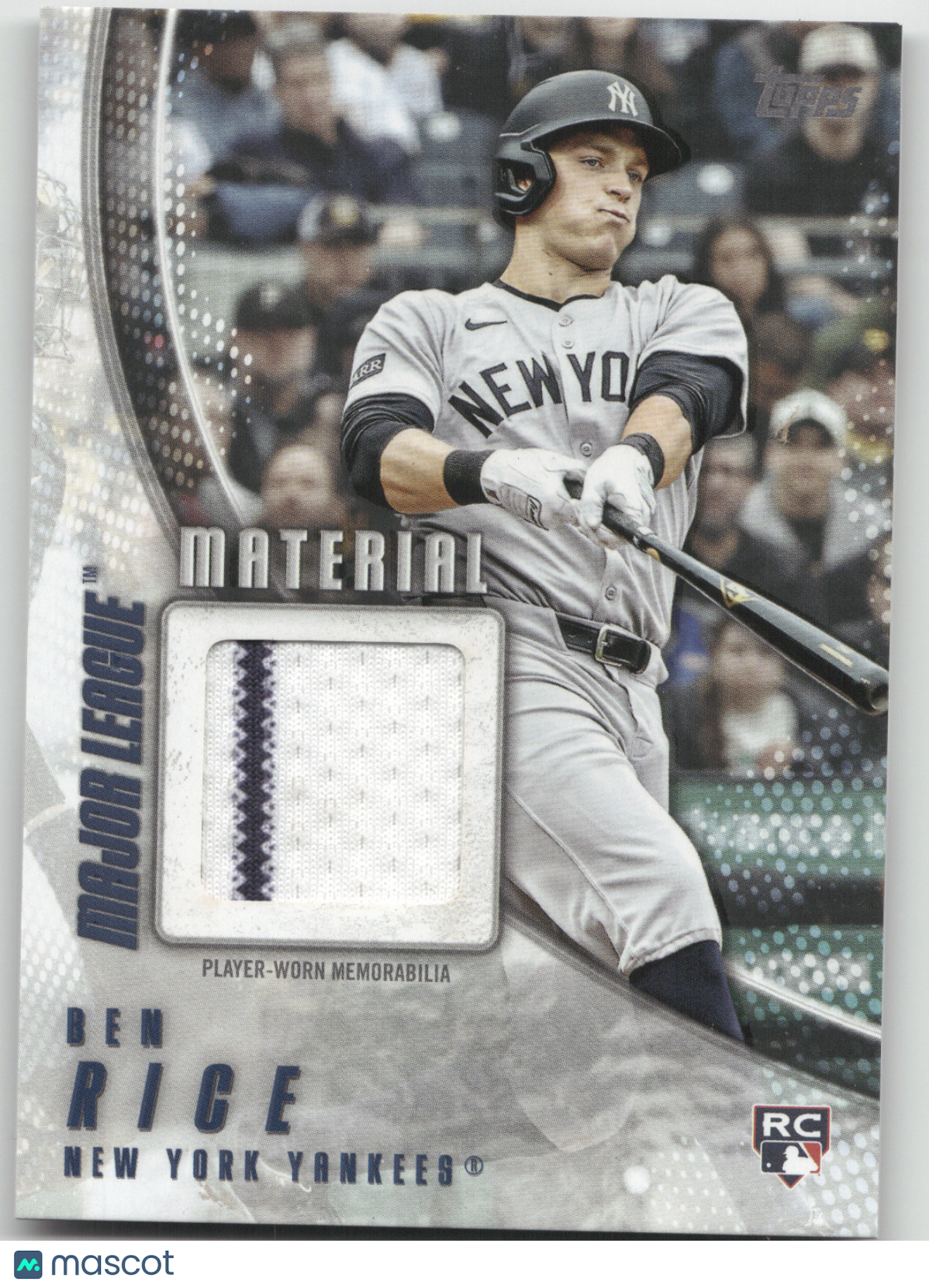 2025 Topps Major League Material Ben Rice #MMU-BR Player-Worn Memorabilia RC