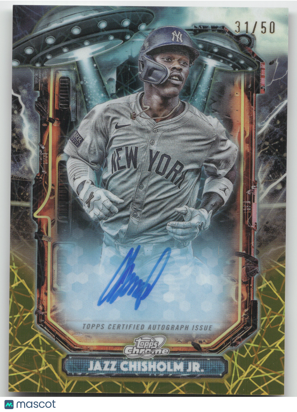 2025 Topps Cosmic Chrome Extraterrestrial Jazz Chisholm Jr. Gold RayWave Auto