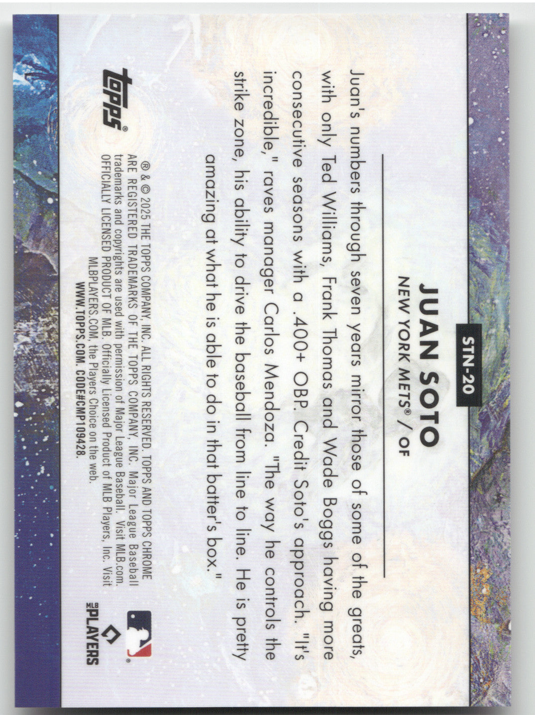 2025 Topps Chrome Starry Night Juan Soto #STN-20