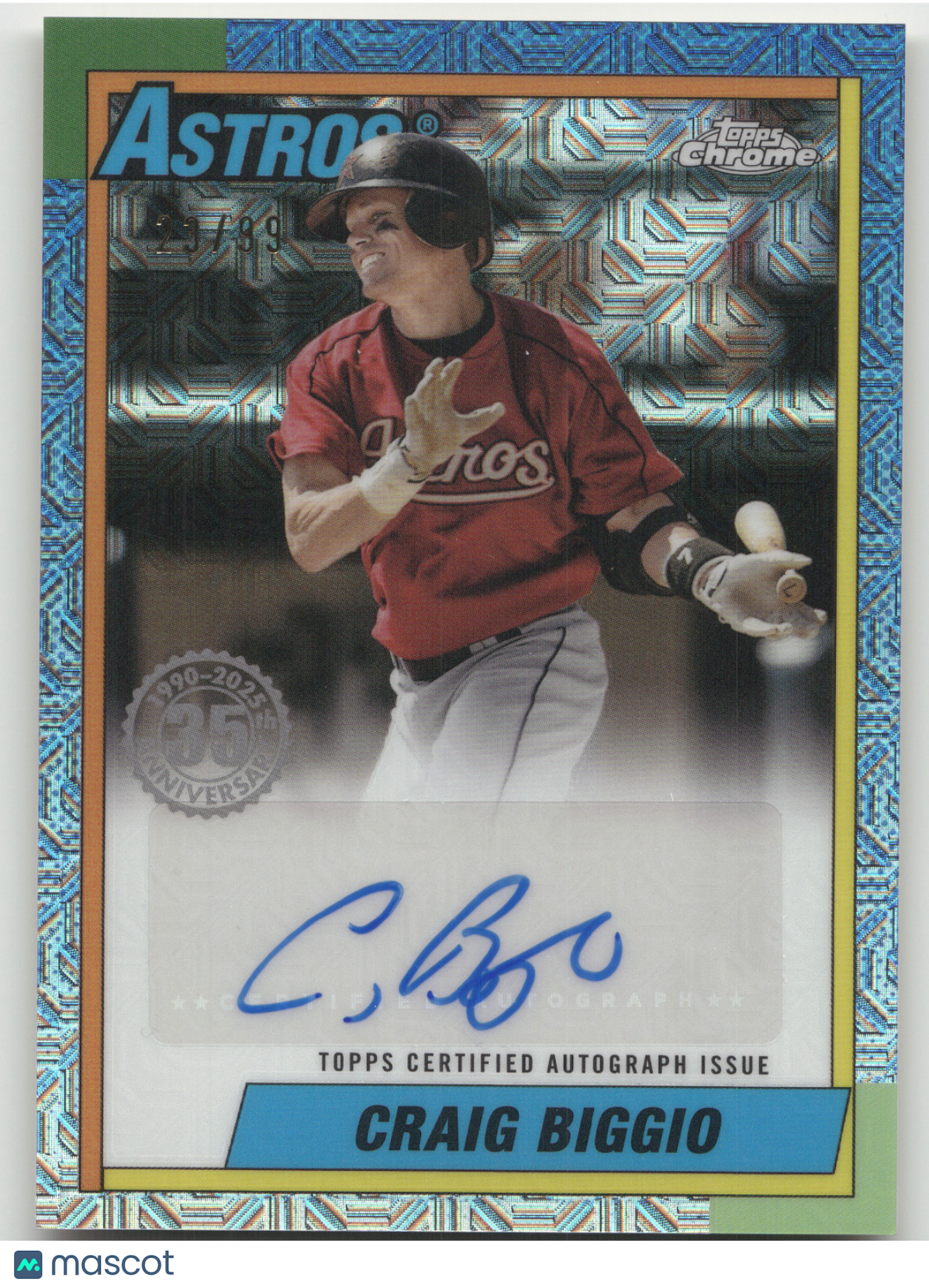 2025 Topps Chrome 1990 Topps Baseball Autograph Craig Biggio /99