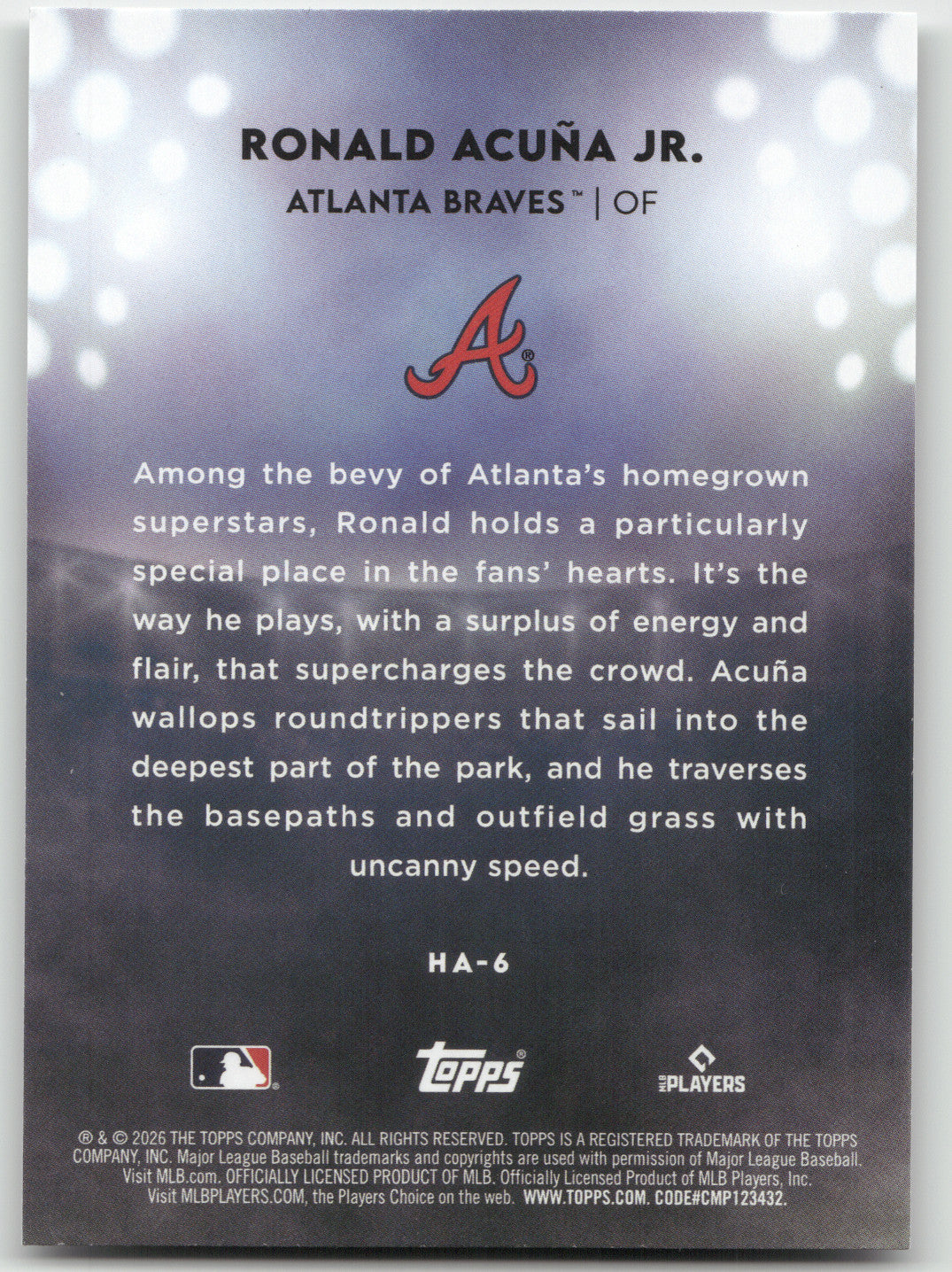 2026 Topps Home Field Ronald Acuña Jr. #HA-6