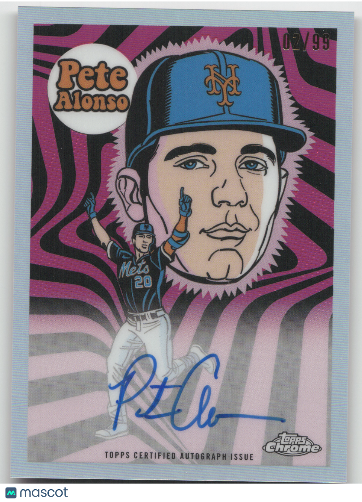 2023 Topps Chrome Ultra Violet Pete Alonso #UVA-PA Refractor Auto 02/99