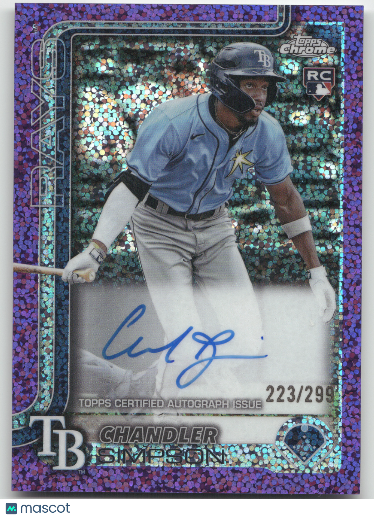 2025 Topps Chrome Chandler Simpson #RA-CSI Purple Speckle 223/299 RC