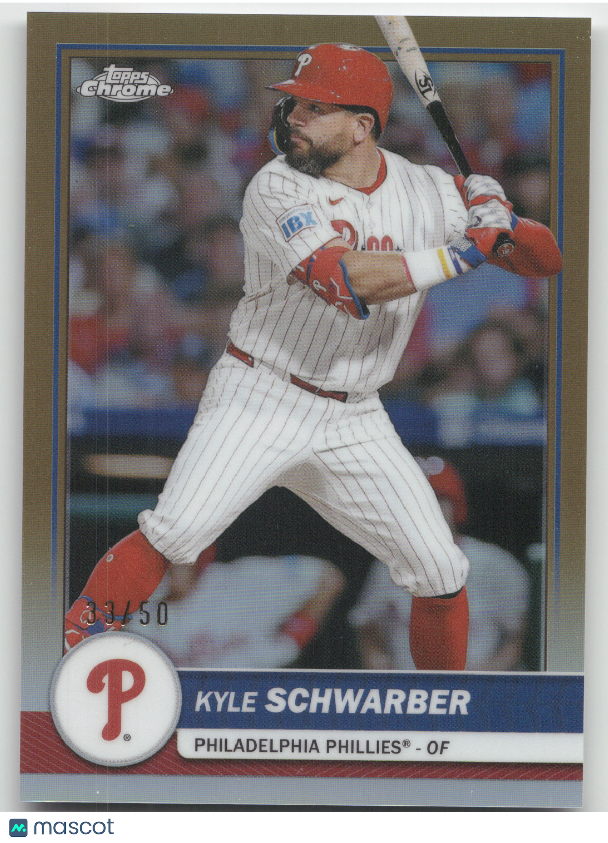 2026 Topps Chrome Kyle Schwarber #86 Gold Refractor 33/50