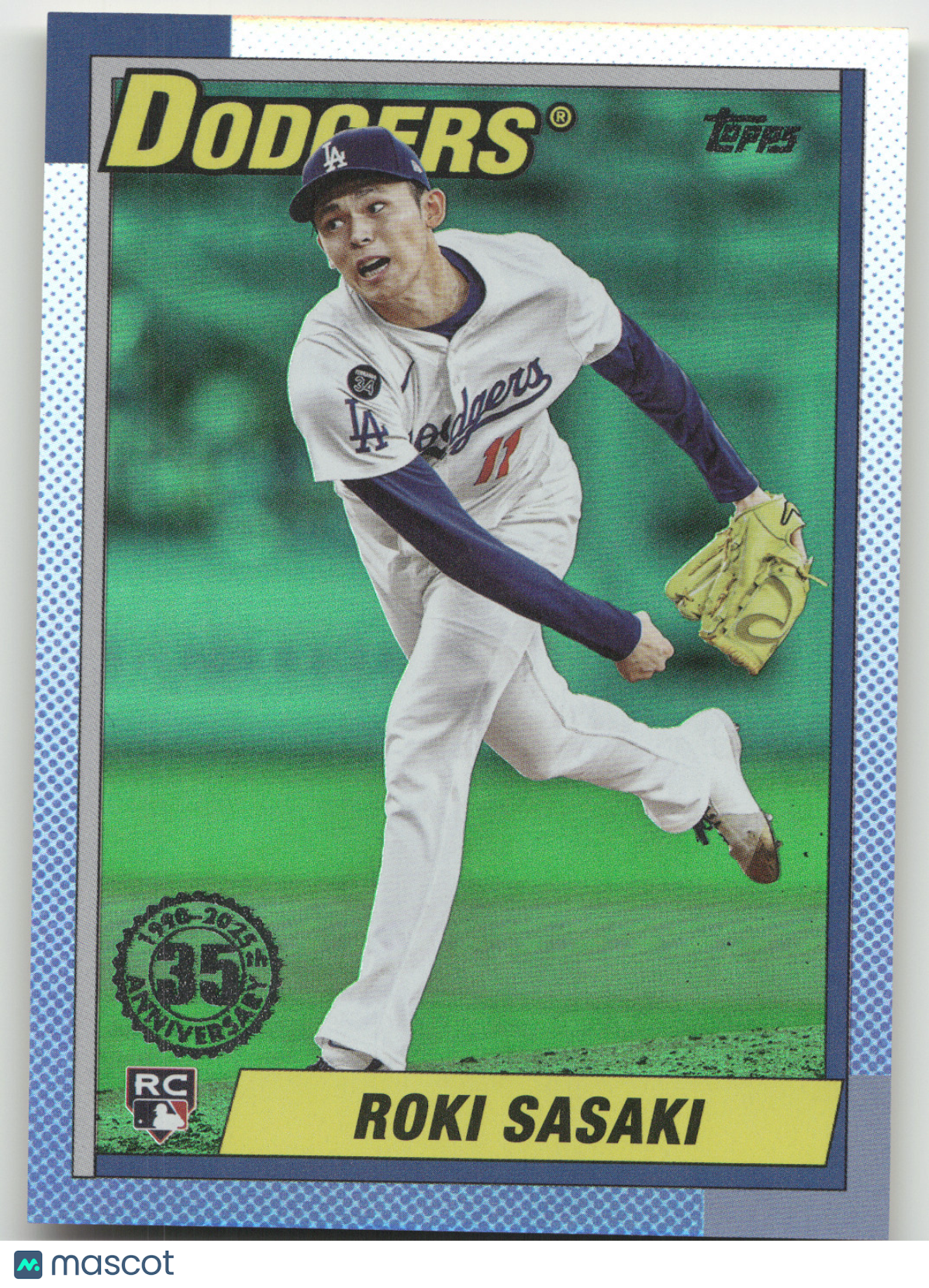 2025 Topps Roki Sasaki #U90-11 1990 Green RC 88/99