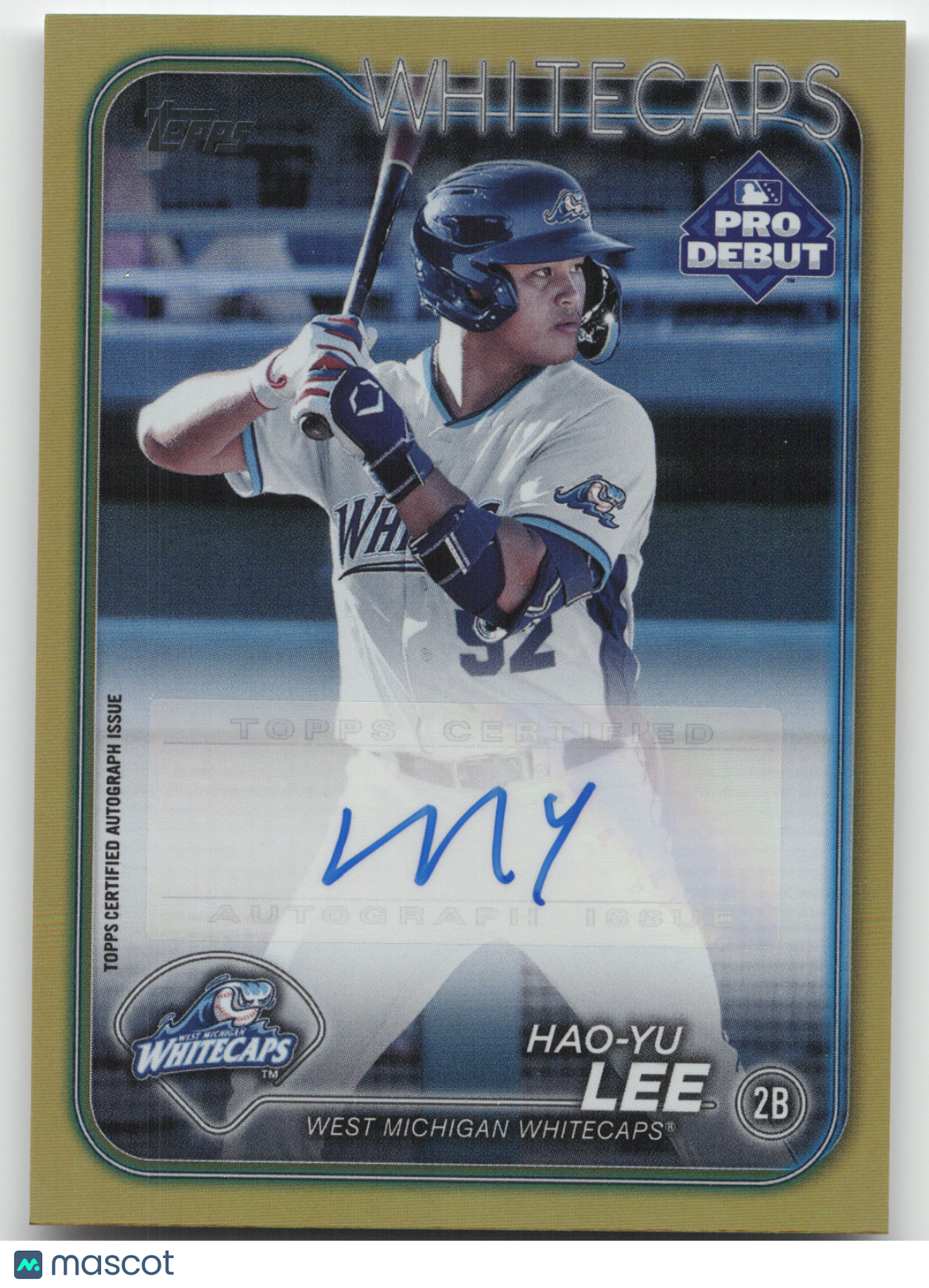 2024 Topps Pro Debut Hao-Yu Lee #PD-189 Gold 33/50 Topps Certified Autograph