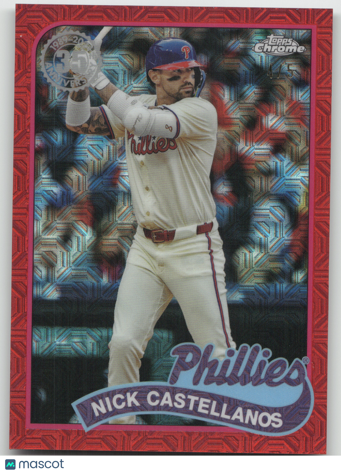 2024 Topps Chrome Silver Pack Mojo Refractor Nick Castellanos #T89CU-58 Red 4/5