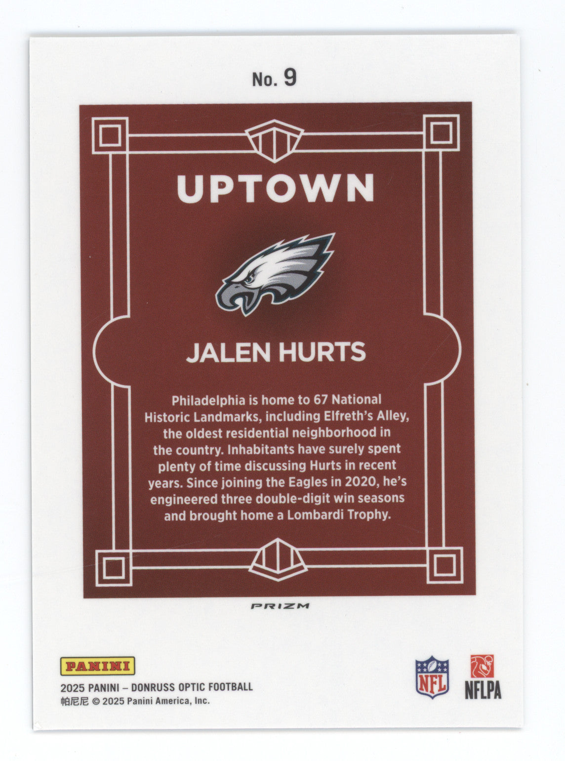 2025 Donruss Optic Uptown Jalen Hurts #9
