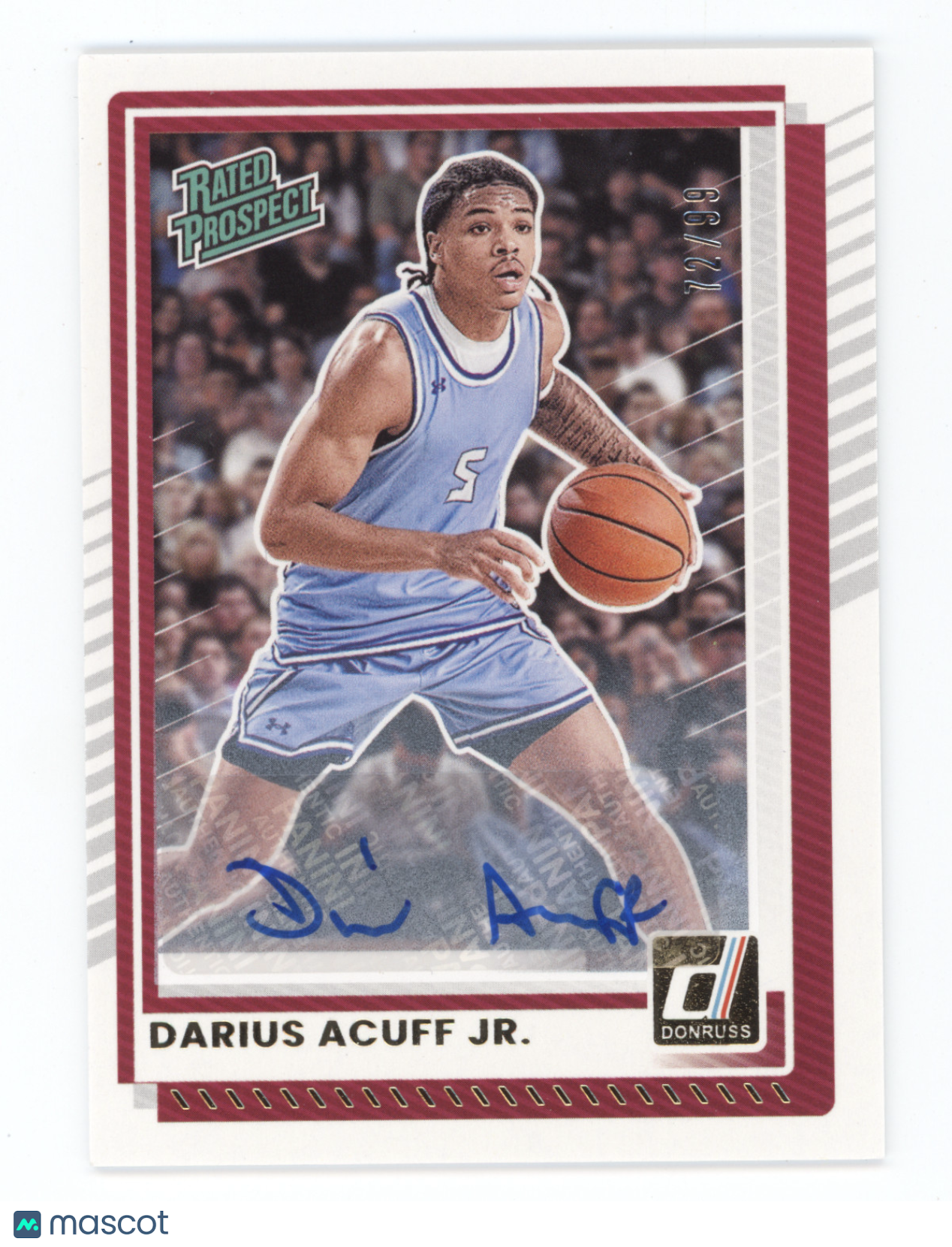 2025 Panini Donruss Rated Prospect Darius Acuff Jr. #63 Autograph 72/99