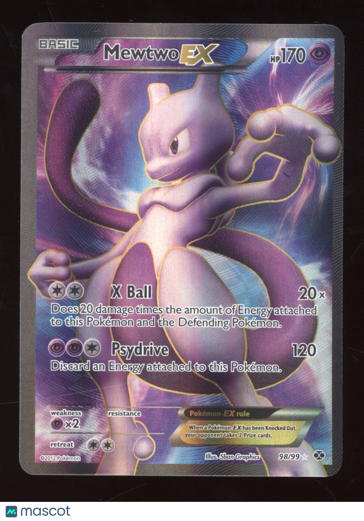2012 Black & White Next Destinies Mewtwo EX Ultra Rare #98/99