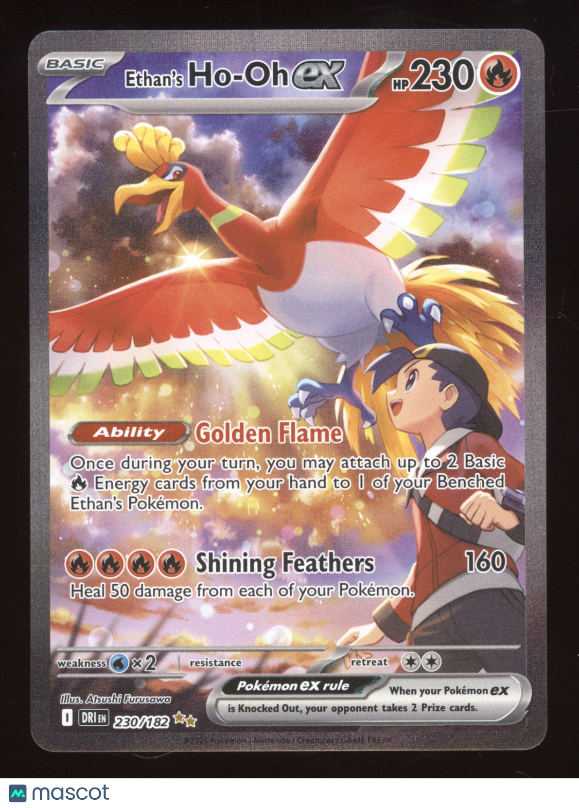 2025 Scarlet & Violet Destined Rivals Ethan's Ho-Oh ex Secret Rare #230/182