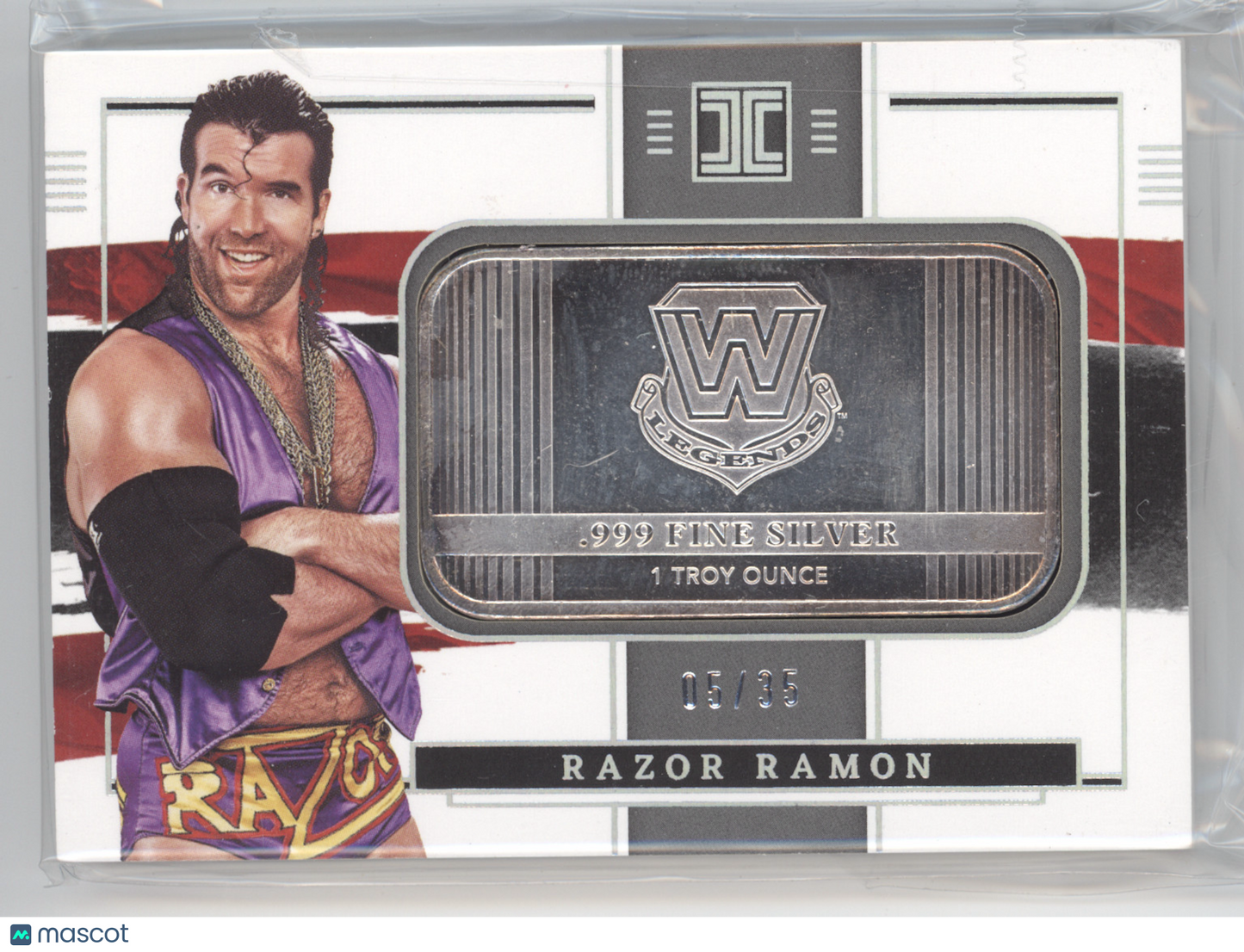 2022 Panini Impeccable WWE Razor Ramon  05/35 1 Troy Ounce .999 Fine Silver Bar