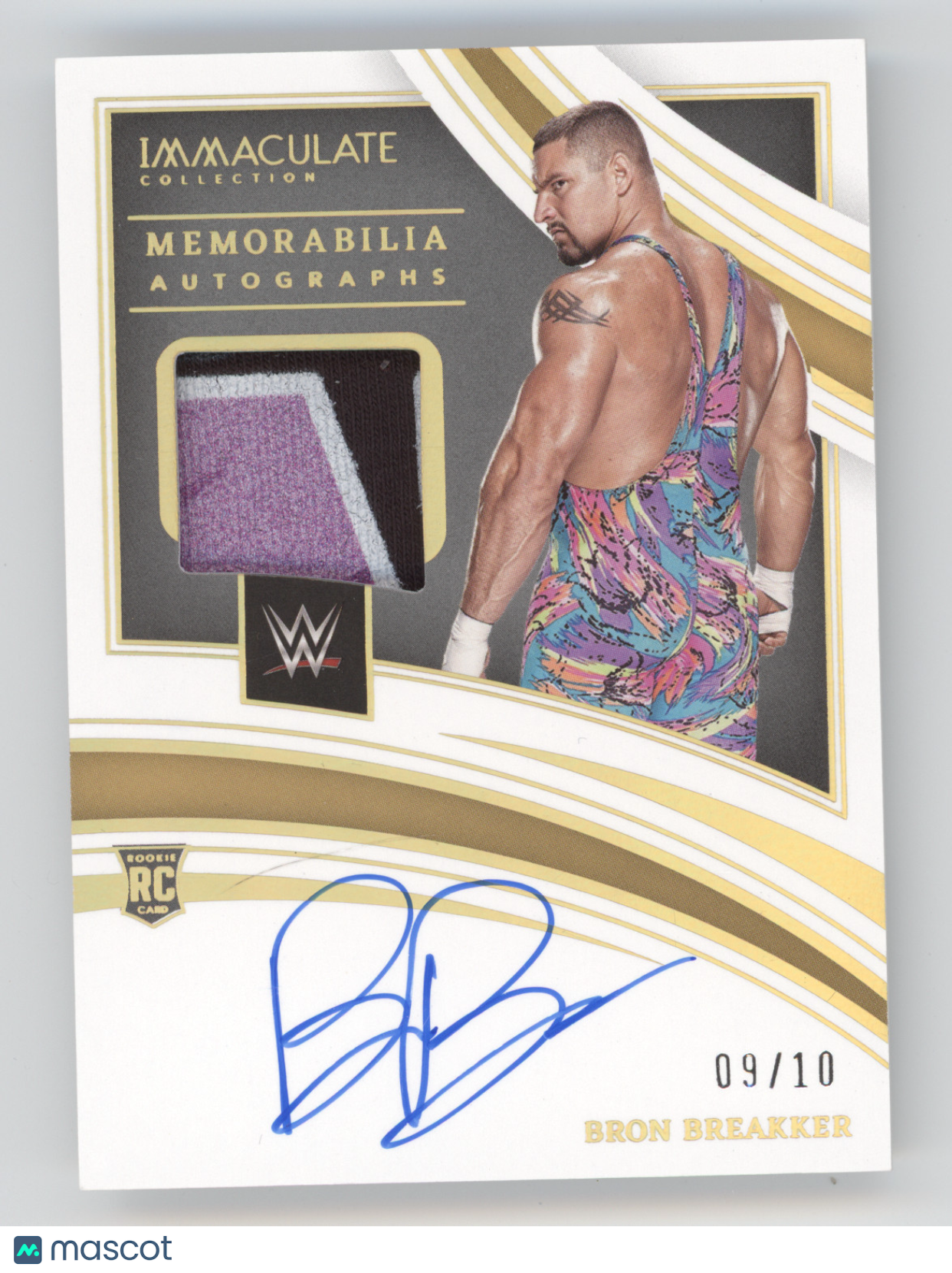2022 Panini Immaculate Memorabilia Autographs Bron Breakker #104 Gold 09/10 RC