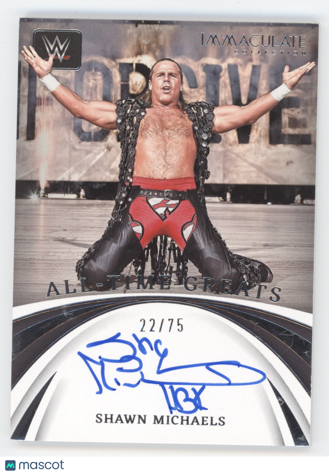 2022 Panini Immaculate Collection WWE Shawn Michaels #SML All-Time Greats 22/75