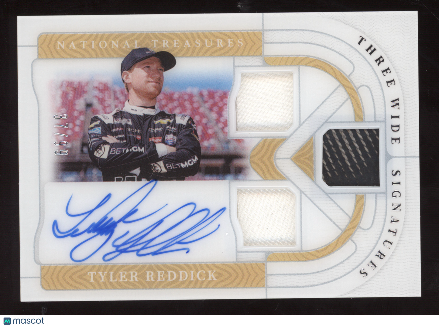 2022 Panini National Treasures Racing Three Wide Signatures Tyler Reddick #TWSTR