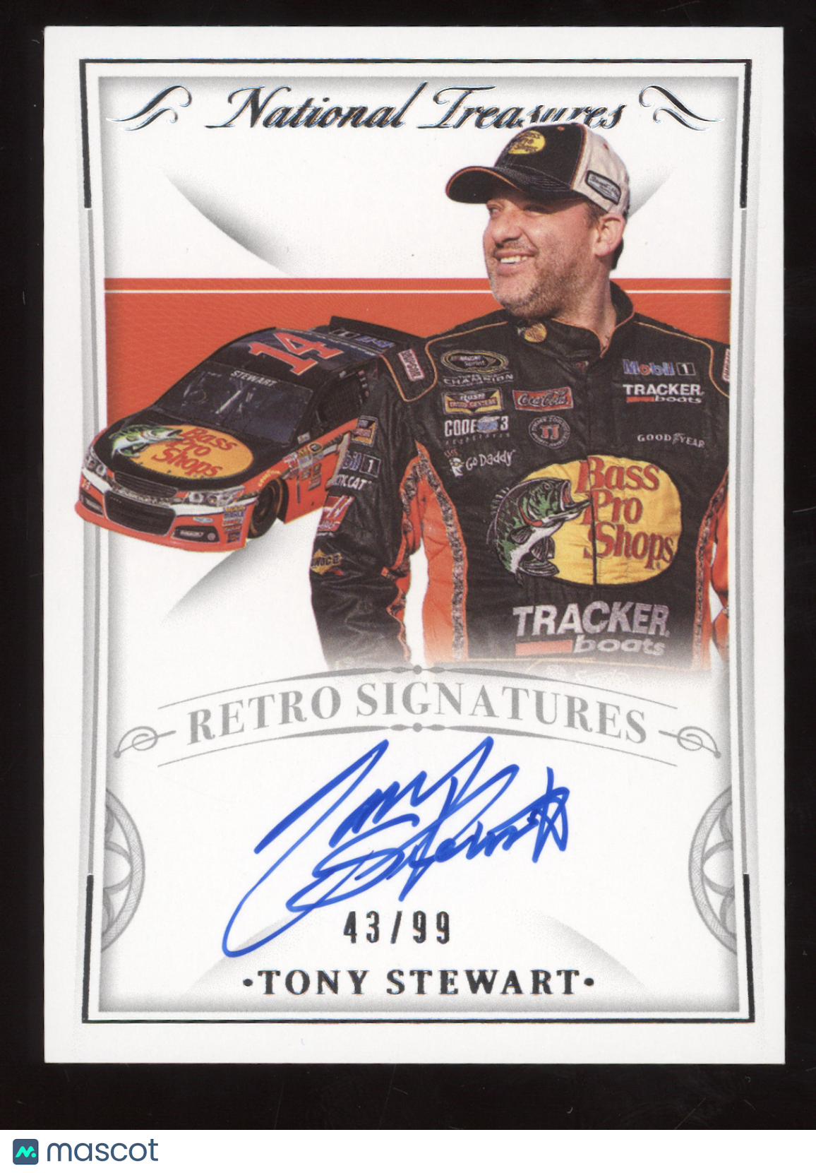 2022 Panini National Treasures Racing Retro Signatures Tony Stewart #RS-TS 43/99