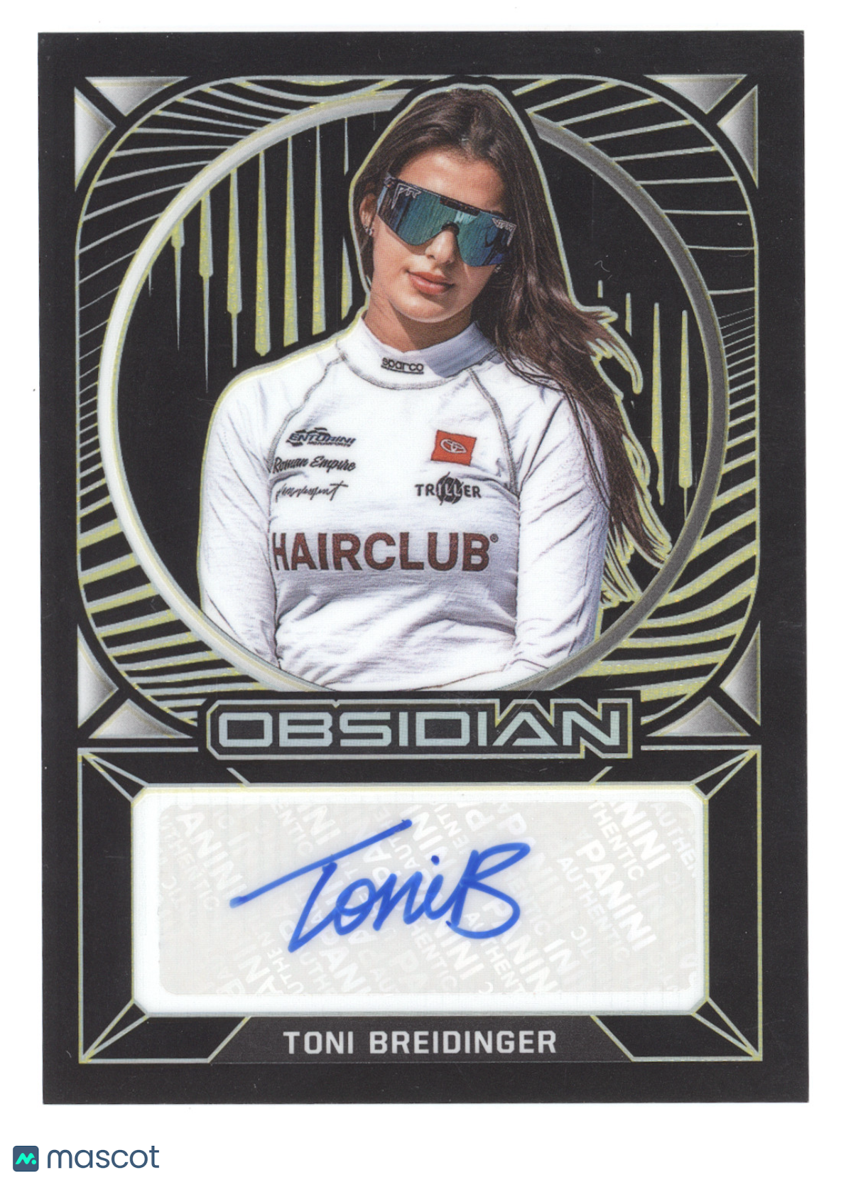 2022 Panini Chronicles Obsidian Signatures Toni Breidinger #OS-TB Yellow 10/10