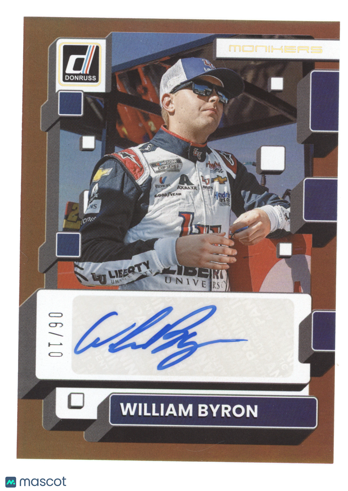 2023 Donruss Racing Monikers William Byron #M-WB Gold 06/10