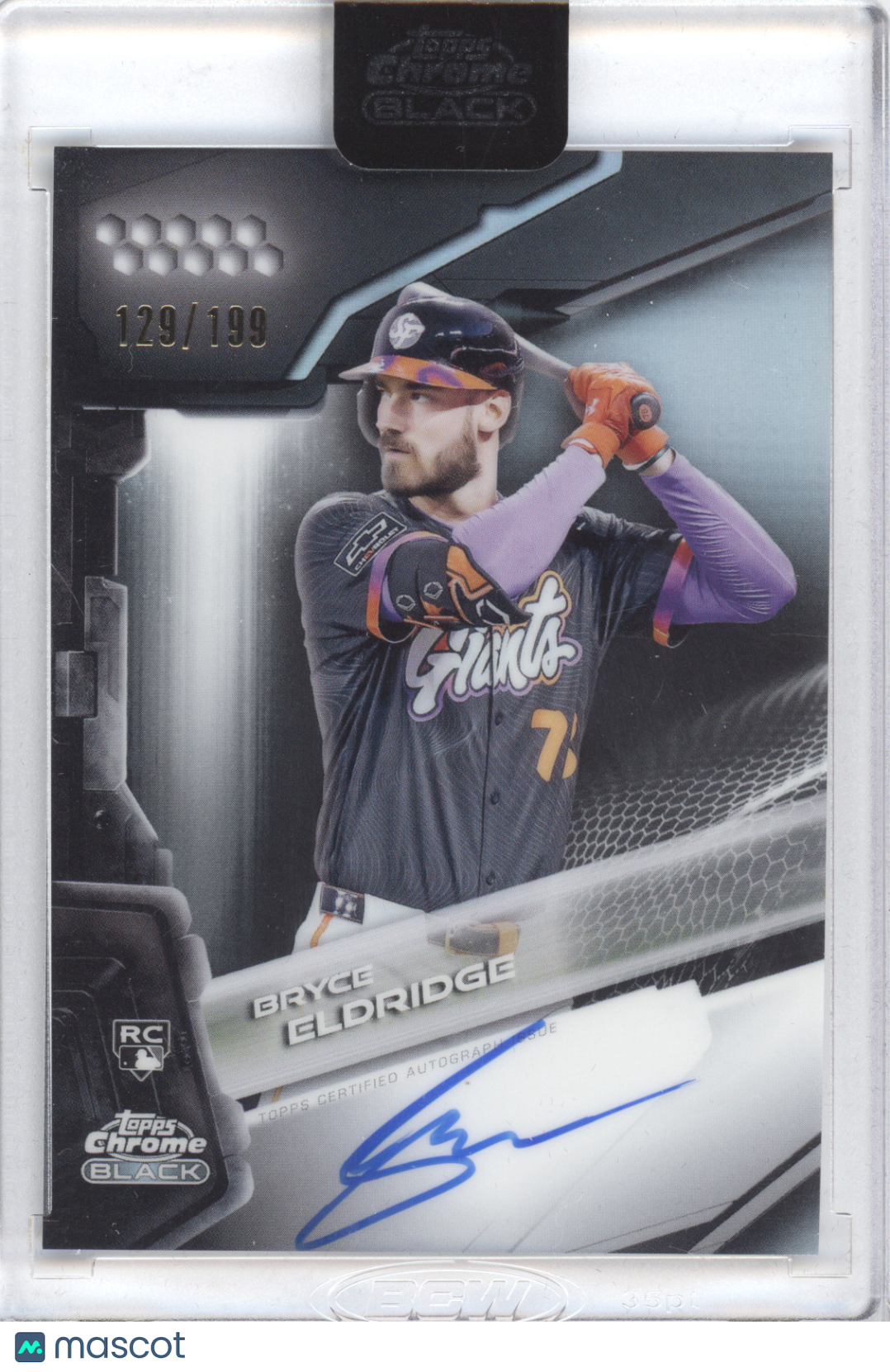 2026 Topps Chrome Black Autographs Bryce Eldridge #CBA-BE Refractor RC 129/199