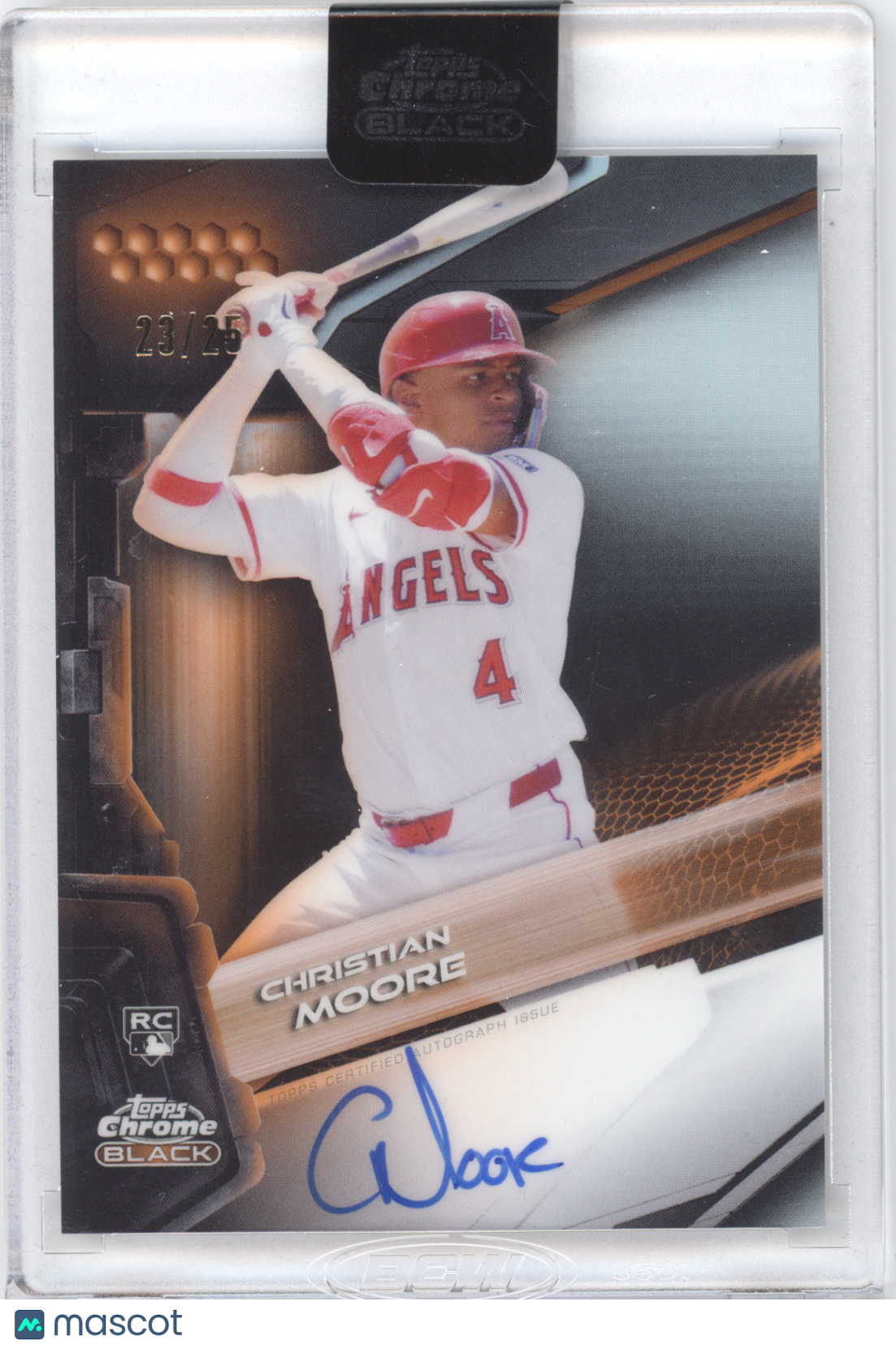 2026 Topps Chrome Black Autographs Christian Moore #CBA-CM Orange RC 23/25