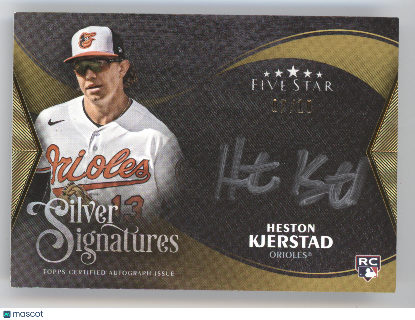 2024 Topps Five Star Silver Signatures Heston Kjerstad #SS-HK Gold 07/10 RC