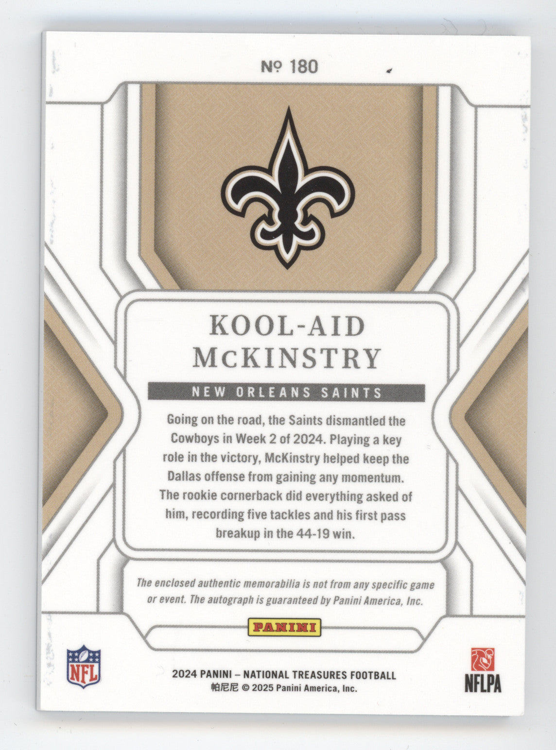 2024 Panini National Treasures Material Signatures Kool-Aid McKinstry #180 10/20
