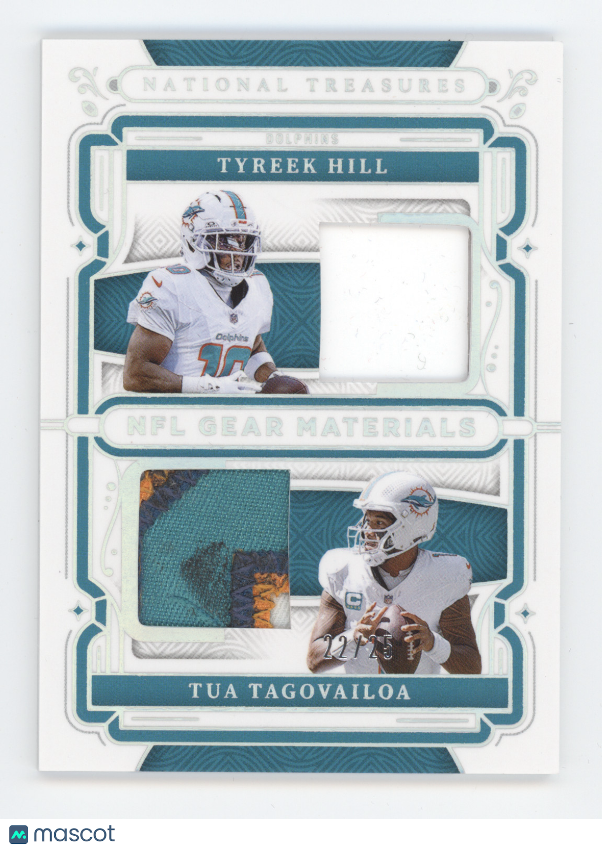 2025 Panini National Treasures Combo Materials Tyreek Hill Tua Tagovailoa #GCMHT