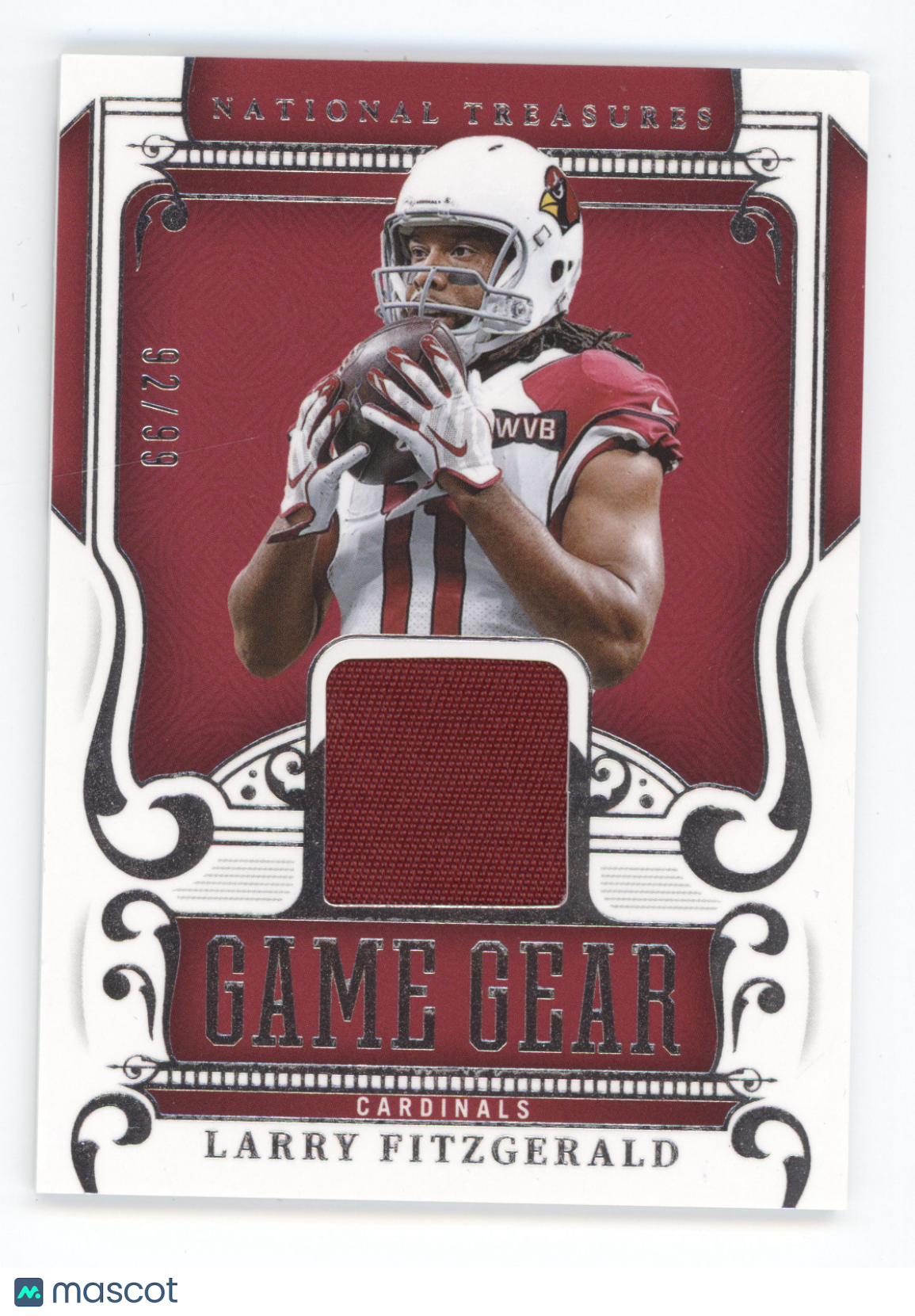 2025 Panini National Treasures Game Gear Larry Fitzgerald #GGR-LFD 92/99