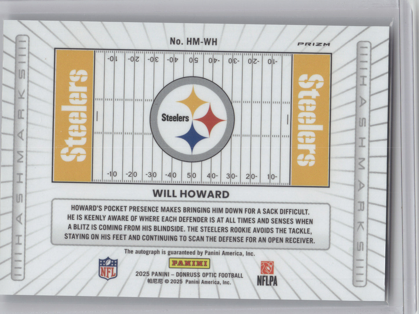 2025 Donruss Optic Hashmarks Autograph Will Howard #HM-WH RC
