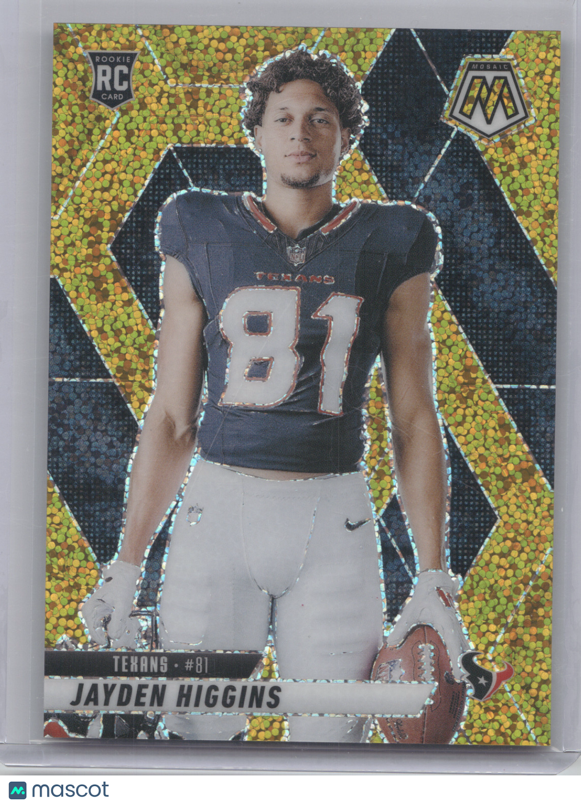 2025 Panini Mosaic Jayden Higgins #286 Gold Sparkle RC 04/24