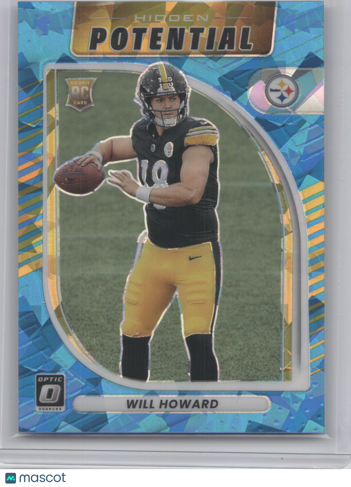 2025 Donruss Optic Football Hidden Potential Prizm Will Howard #19 Ice 43/55 RC