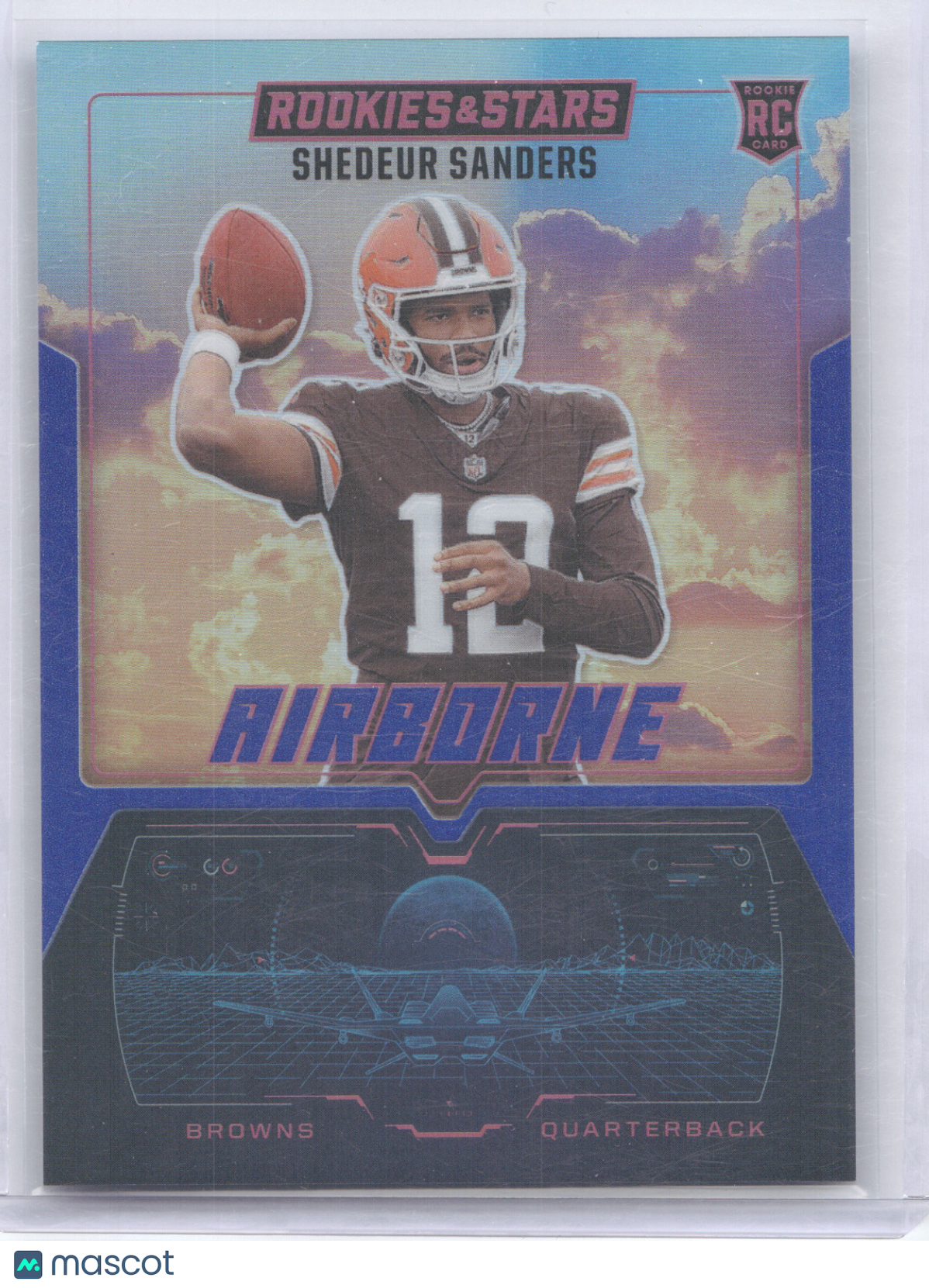 2025 Panini Rookies & Stars Prizm Airborne Shedeur Sanders #2 Blue RC 37/50