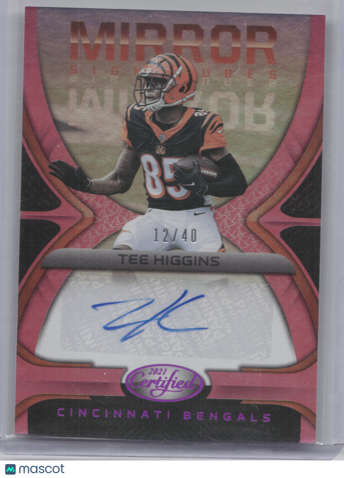 2021 Panini Certified Mirror Signatures Tee Higgins #MS-TH Pink 12/40