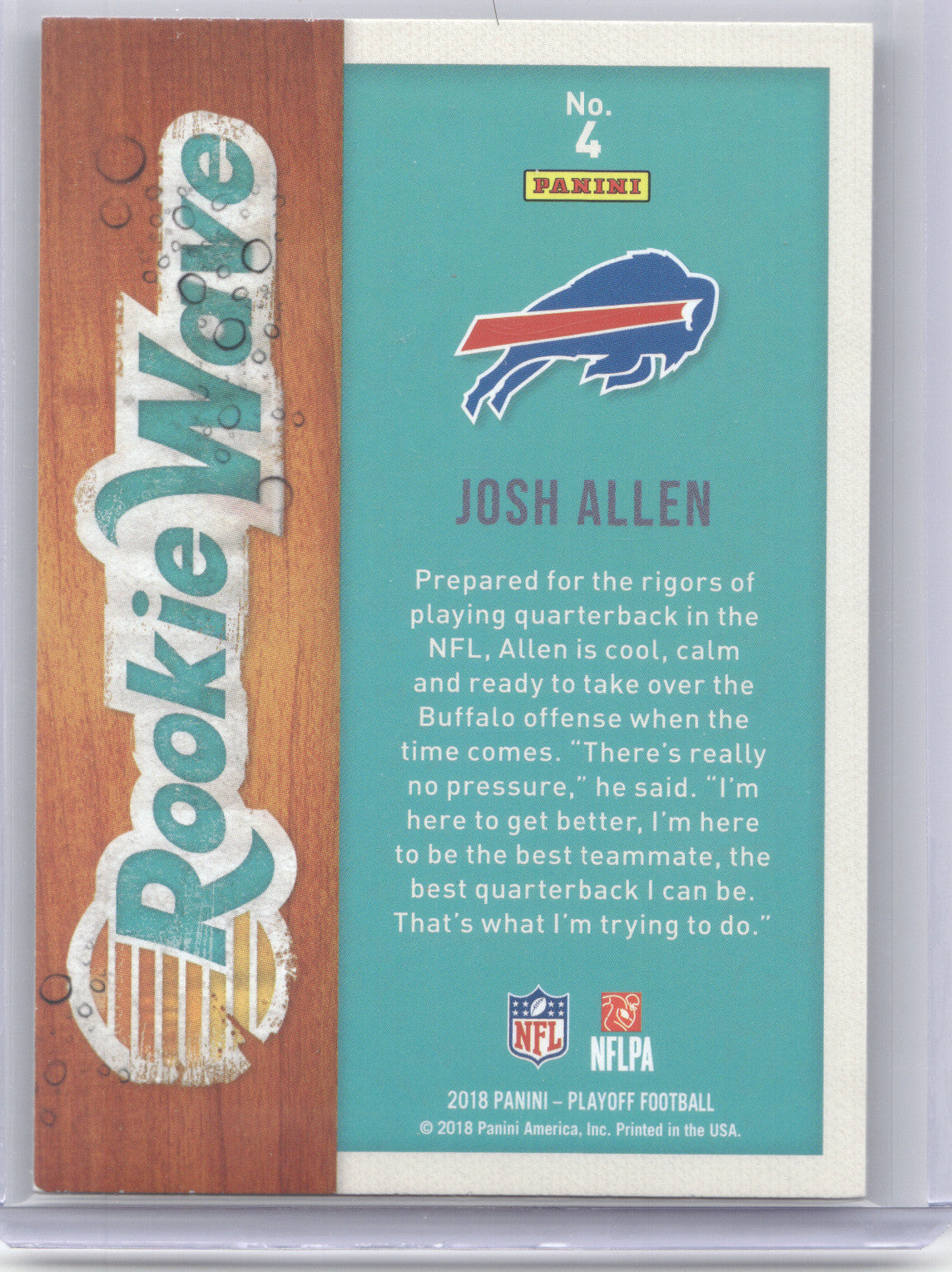 2018 Panini Playoff Rookie Wave Josh Allen #4