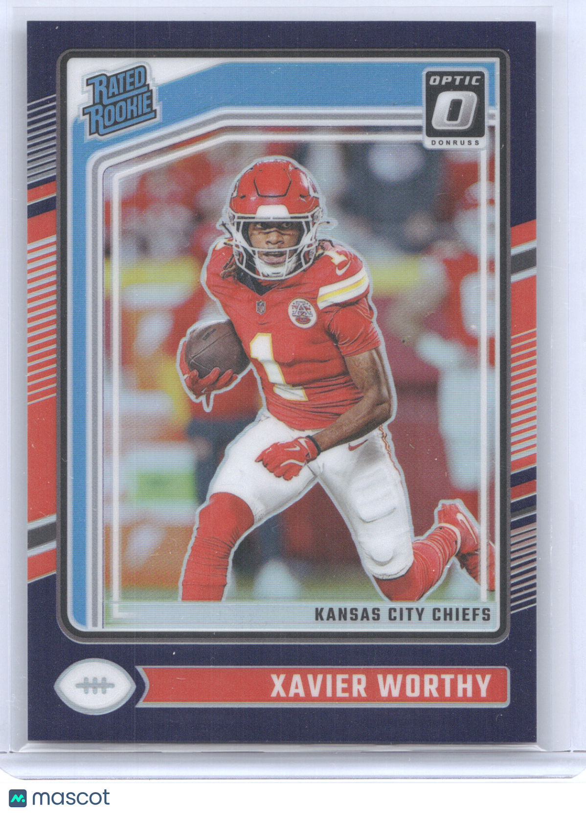 2024 Panini Donruss Optic Prizm Xavier Worthy #300 Blue 55/60