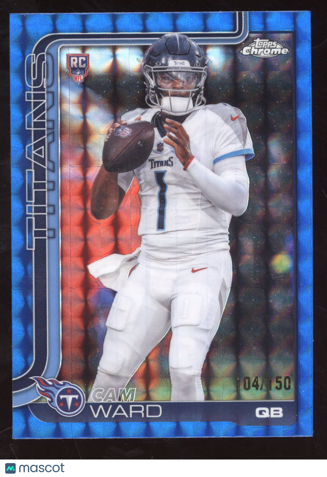 2025 Topps Chrome Cam Ward #314 Blue Geometric Refractor RC 04/150