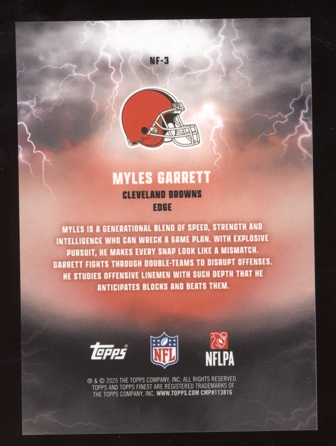 2025 Topps Finest Nightmare Fuel Myles Garrett #NF-3