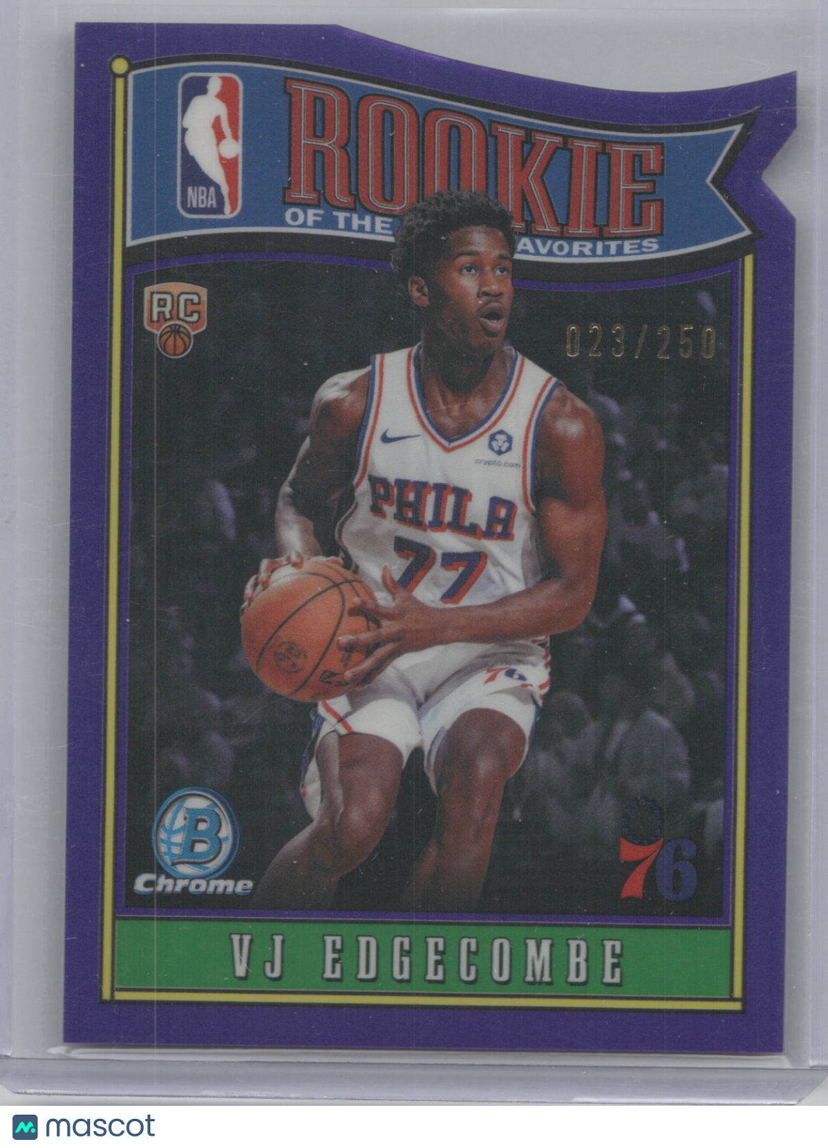 2025 Bowman Chrome ROY Favorites VJ Edgecombe #RY-3 Purple RC 023/250