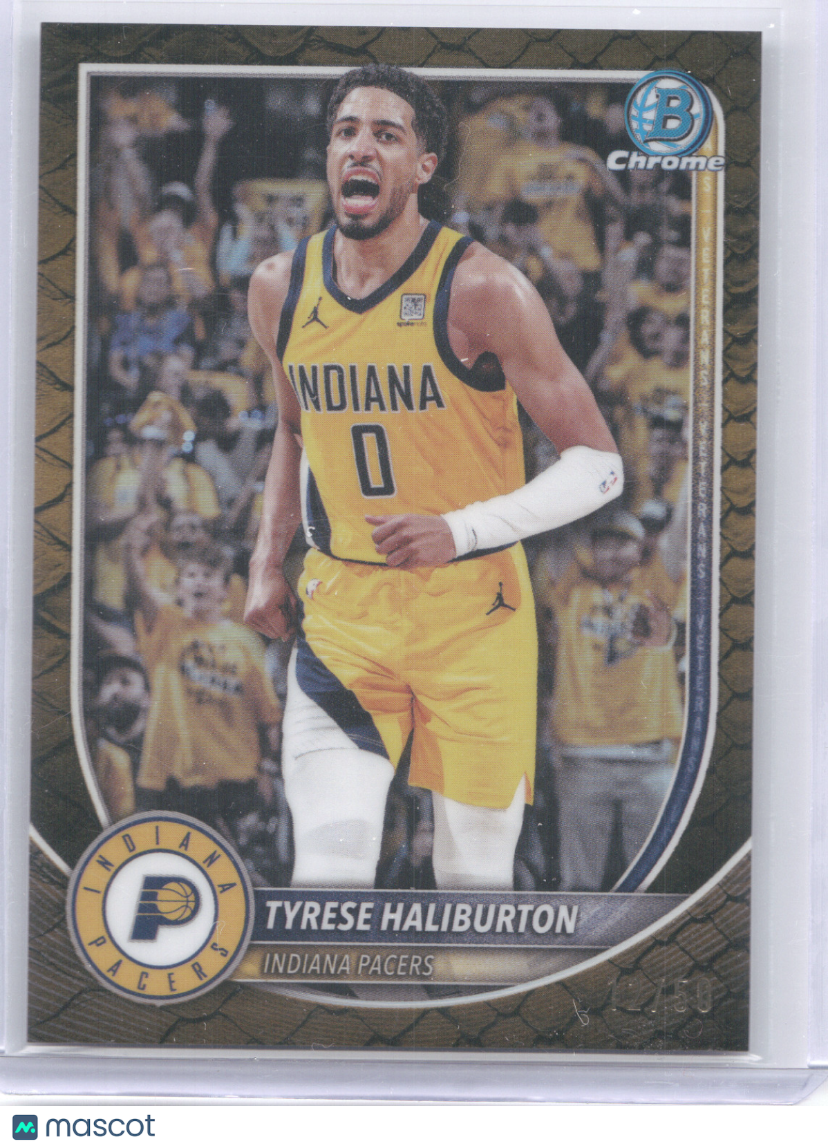 2025 Bowman Chrome Tyrese Haliburton #BCV-77 Reptilian Gold 12/50